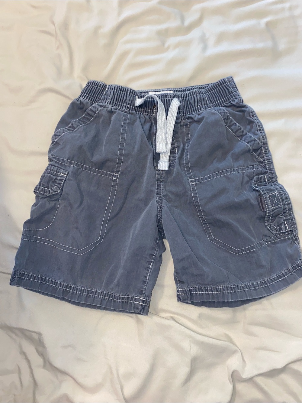 Kids Cargo Pull-On Shorts in Blue/grey